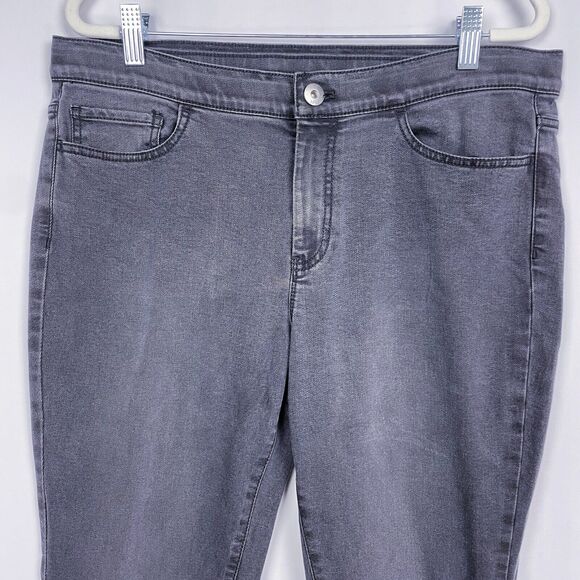 J. Jill 5 Pocket Leggings Jeans‎ Size 12 Gray Faded Black Stretch Denim Mid Rise - Picture 3 of 16